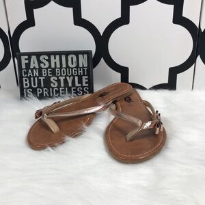 Brown Sandals with Metallic Accents